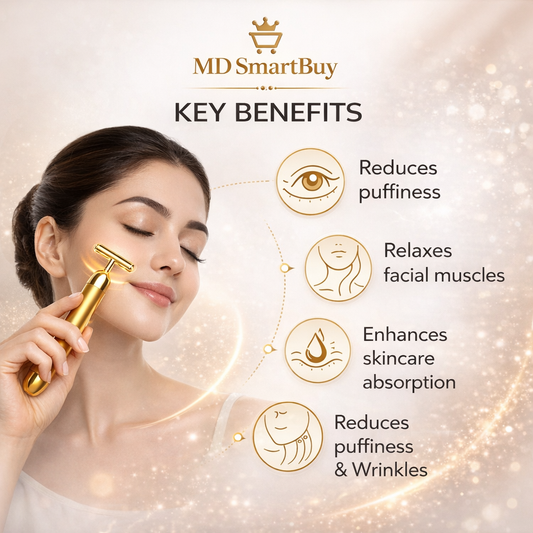 24K Gold Energy Beauty Bar Electric Facial Massage Roller