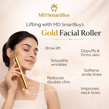 24K Gold Energy Beauty Bar Electric Facial Massage Roller