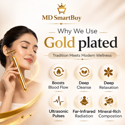 24K Gold Energy Beauty Bar Electric Facial Massage Roller